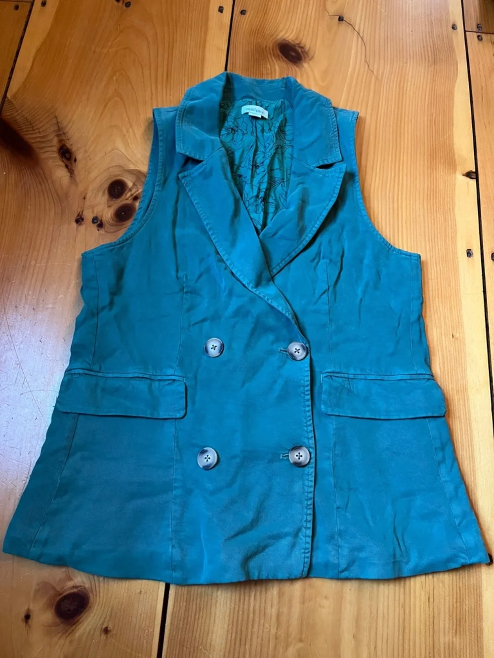 SUNDANCE S Castillo Double Breasted Vest Lined Collar